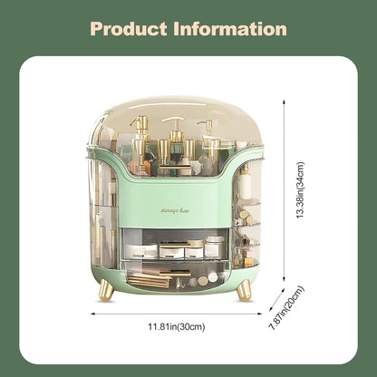 Makeup Storage Box and Organizer, Portable Vanity Cosmetics Bathroom Storage