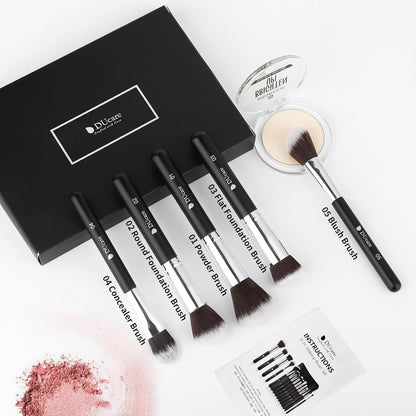 Makeup Brushes with Travel Bag 15Pcs Makeup Brush Set Kabuki Foundation Blending Blush Eyeliner Shadow Brow Concealer Brushes Kit